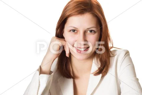 Nice green-eyed girl with golden hair Stock Photos