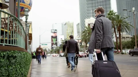 Nice guy arrived in Vegas on vacation Stock Footage 76182173