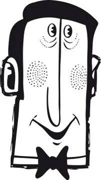 Nice guy with bow tie, Retro Vector Illustration Stock Illustration
