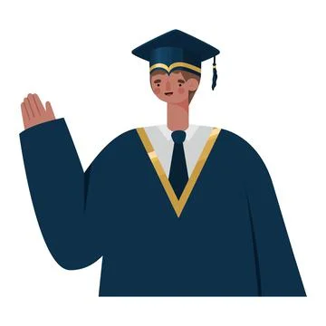 Nice guy graduated Stock Illustration