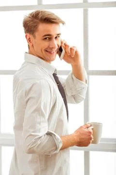 Nice guy home Stock Photos