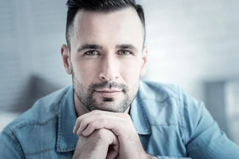 Nice handsome man looking at you Stock Photos