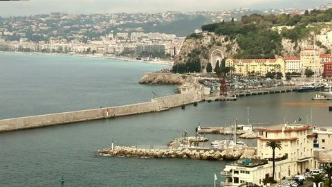 Nice harbor and its pier. Video stock 109171201
