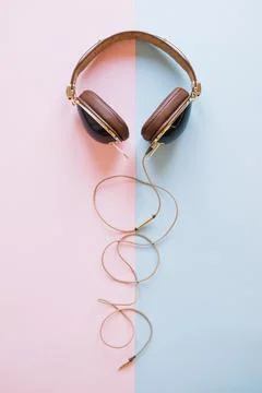 Nice headphones light background Stock Photos