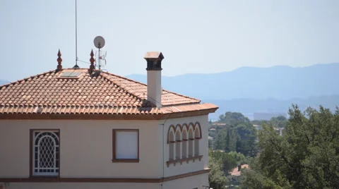Nice House On Top Of Mountain Stock Footage 54277813
