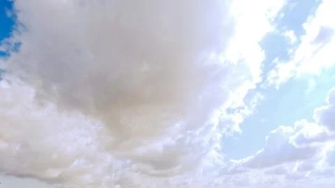 Nice huge clouds in the blue sky background - photo of nature Stock Photos