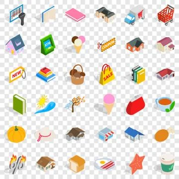 Nice icons set, isometric style 스톡 일러스트