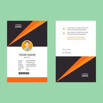 Nice ID Card Design Template 库存插图