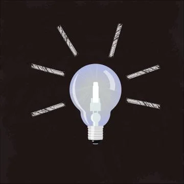 Nice Idea Glowing Lightbulb. Vector concept 스톡 일러스트