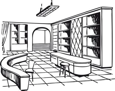Nice interior, Retro Vector Illustration Stock Illustration