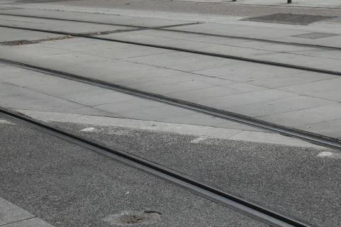Nice Iron rail perspective for train in France Stock Photos