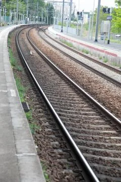 Nice Iron rail perspective for train in France Stock Photos