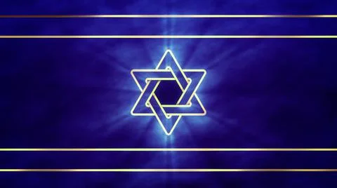 Nice Israel flag with shield of david , abstract 3D illustration Stock Illustration
