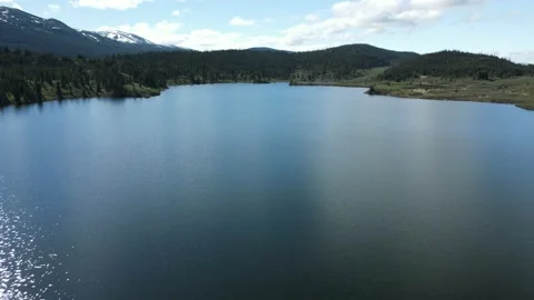 Nice Lake in the Sub Alpine, Drone View Stock Footage 169558703