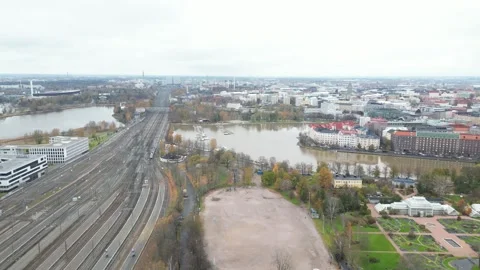 Nice lakes and green landscape of Helsinki, Finland Video stock 254973795