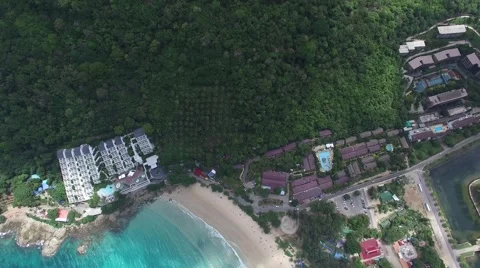 Nice landscape and palm trees, from a helicopter Stock Footage 66382277