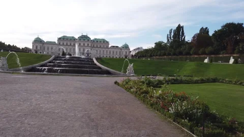 Nice landscape, architecture, palaces and waterfalls in Vienna, Austria Stock Footage 253676460