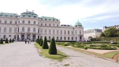Nice landscape, architecture, palaces and waterfalls in Vienna, Austria Stock Footage 253676522