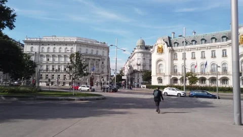 Nice landscape, architecture, palaces and waterfalls in Vienna, Austria Stock Footage 253676560