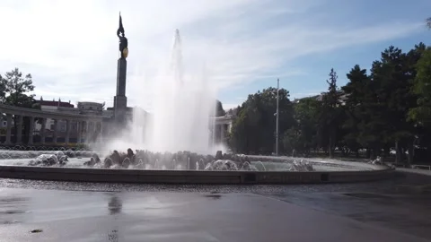 Nice landscape, architecture, palaces and waterfalls in Vienna, Austria Stock Footage 253676696