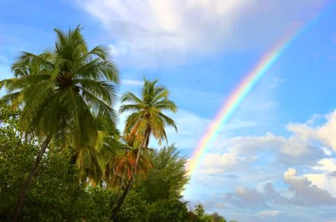 Nice landscape with rainbow 写真素材