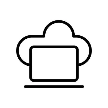Nice Laptop Cloud Icon Template Stock Illustration
