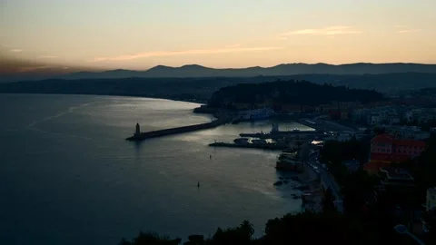 NIce le Port , Time lapse From the Mountain Video stock 139056115