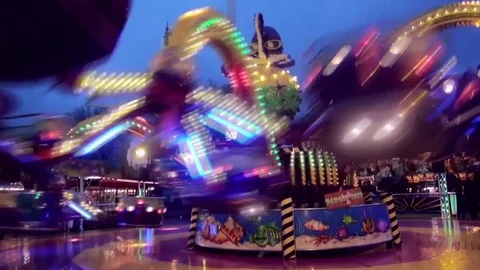 Nice light on spider on fair Stock Footage 82337057