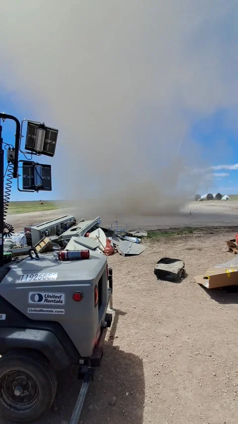 Nice Lil Dirt Devil Today, Perryton, Texas, USA - 15 May 2025 Stock Footage 310057861
