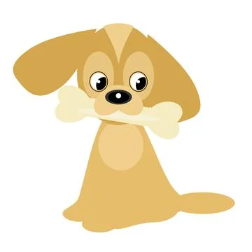 Nice little dog with bone Stock Illustration