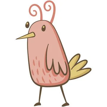 Nice little pink bird Иллюстрация