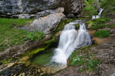 Nice little waterfall while hiking Stock Photos