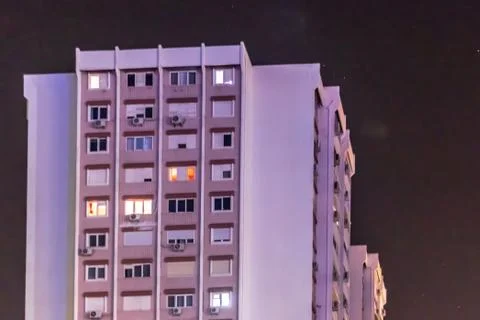A nice looking architectural nightscape shoot from a tall building Stock Photos