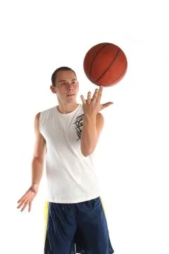 Nice looking man playing ball on his hand Stock-Fotos