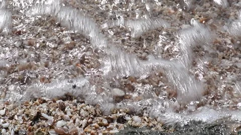 Nice-looking shell beach on Ionian sea, Salento, Puglia Stock Footage 131531904