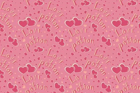 Nice love potion seamless pattern. Stock Illustration