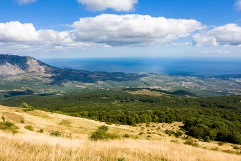 Nice meadow in mountains Stock Photos