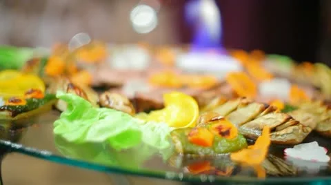 A nice meal in a restaurant Stock Footage 10894723
