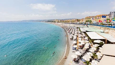 Nice in the middle of summer. Nice en plein t. Stock Photos