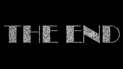 A nice motion graphic showing the word 'The End' with Tv noise letters Stock Footage 42187883