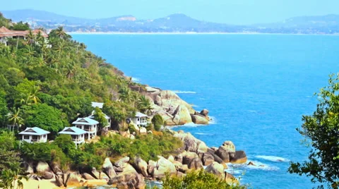 Nice mountain and sea view Stock Footage 35386380