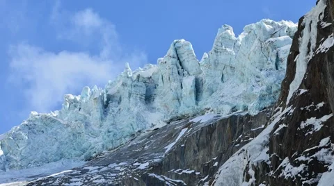 Nice movement of clouds over huge glacier Stock Footage 61819666