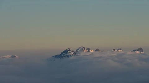 Nice movement of clouds over the peaks of the Alps Stock Footage 61819671