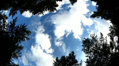 Nice moving clouds timelapse, fisheye lens Stock Footage 10894734