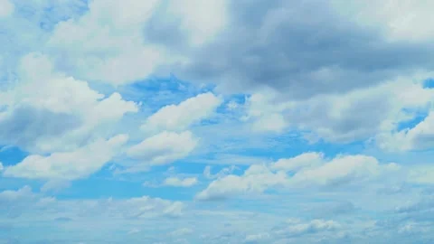 Nice moving white cirrus cloud in horizon, Beautiful blue sky and cloudscape Stock Footage 234794417