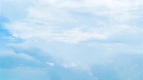 Nice moving white cirrus cloud in horizon, Beautiful blue sky and cloudscape Stock Footage 234794463