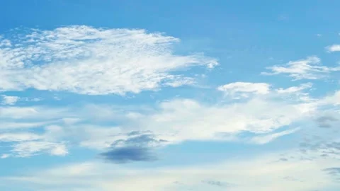 Nice moving white cirrus cloud in horizon, Beautiful blue sky and cloudscape Stock Footage 234794572