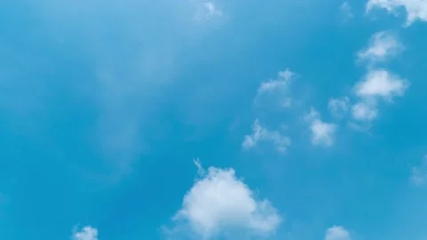 Nice moving white cirrus cloud in horizon, Beautiful blue sky and cloudscape Stock Footage 234794646