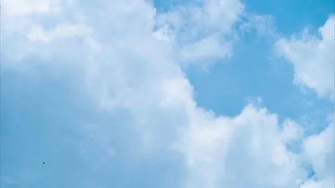 Nice moving white cirrus cloud in horizon, Beautiful blue sky and cloudscape Stock Footage 234794680