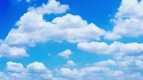 Nice moving white cirrus cloud in horizon, Beautiful blue sky and cloudscape Stock Footage 234794697